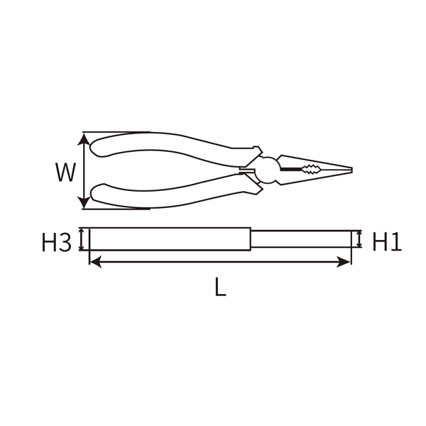 Great Wall Industrial-Grade Japanese-Style Long Nose Pliers，Labor-Saving
